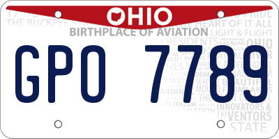 OH license plate GPO7789