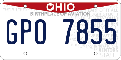 OH license plate GPO7855