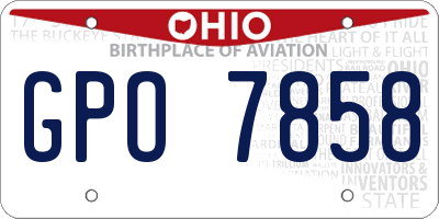 OH license plate GPO7858