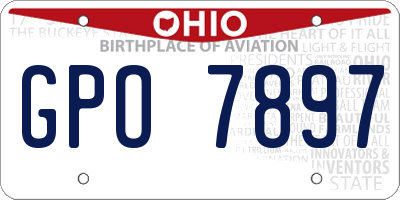 OH license plate GPO7897
