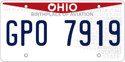 OH license plate GPO7919
