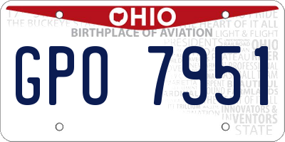 OH license plate GPO7951