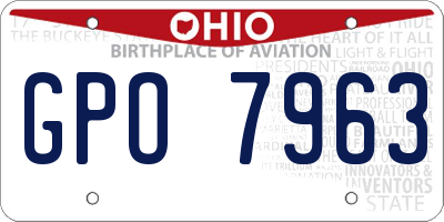 OH license plate GPO7963