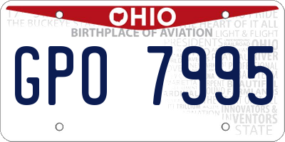 OH license plate GPO7995