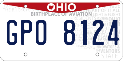OH license plate GPO8124