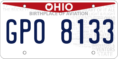OH license plate GPO8133