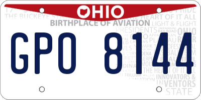 OH license plate GPO8144