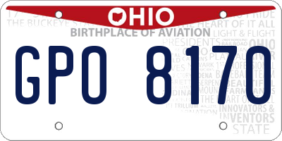 OH license plate GPO8170
