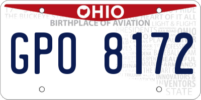 OH license plate GPO8172