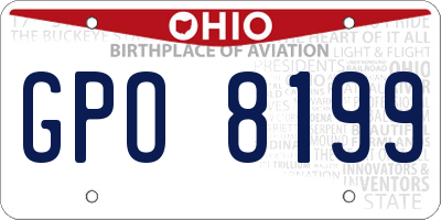 OH license plate GPO8199