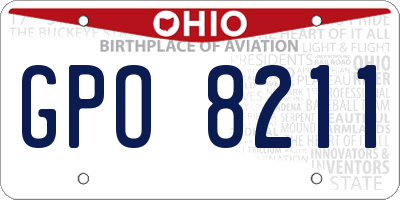 OH license plate GPO8211