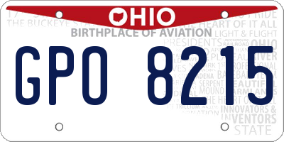 OH license plate GPO8215