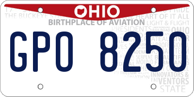 OH license plate GPO8250