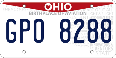 OH license plate GPO8288