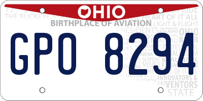 OH license plate GPO8294