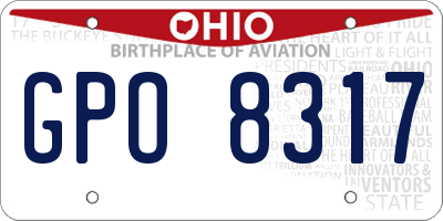 OH license plate GPO8317