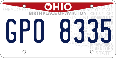 OH license plate GPO8335