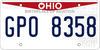 OH license plate GPO8358