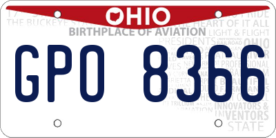 OH license plate GPO8366