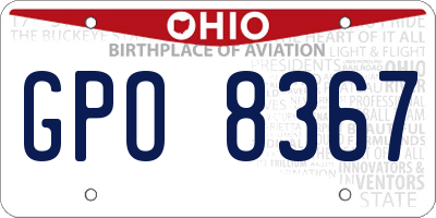 OH license plate GPO8367