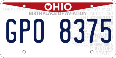 OH license plate GPO8375