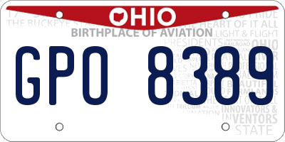 OH license plate GPO8389