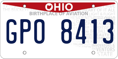 OH license plate GPO8413