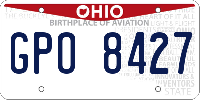 OH license plate GPO8427