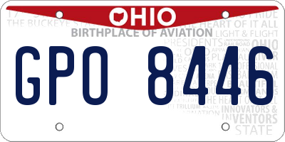 OH license plate GPO8446