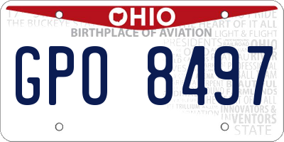 OH license plate GPO8497