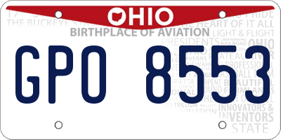 OH license plate GPO8553