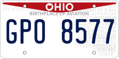 OH license plate GPO8577