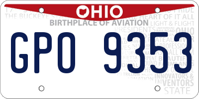 OH license plate GPO9353
