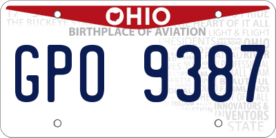 OH license plate GPO9387