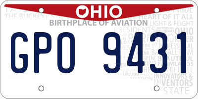 OH license plate GPO9431