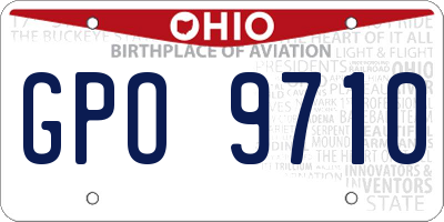 OH license plate GPO9710