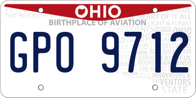 OH license plate GPO9712