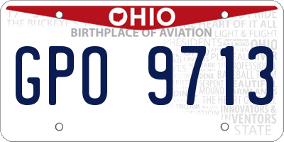 OH license plate GPO9713