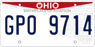 OH license plate GPO9714