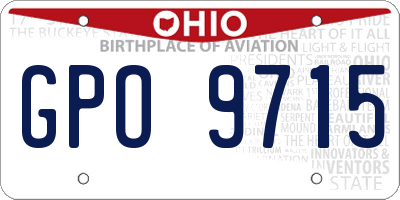 OH license plate GPO9715