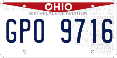OH license plate GPO9716