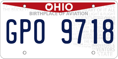OH license plate GPO9718