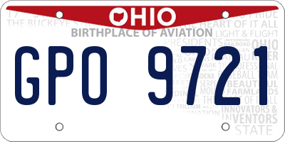 OH license plate GPO9721