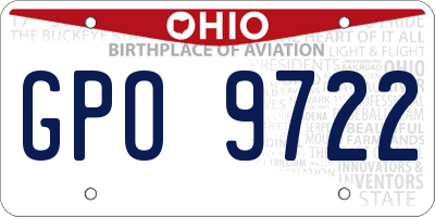 OH license plate GPO9722
