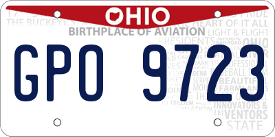 OH license plate GPO9723