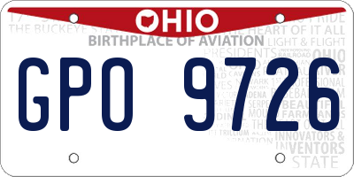 OH license plate GPO9726