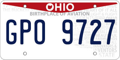 OH license plate GPO9727