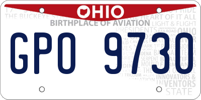 OH license plate GPO9730