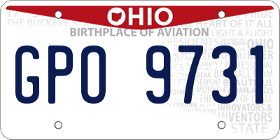 OH license plate GPO9731