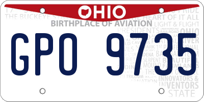 OH license plate GPO9735